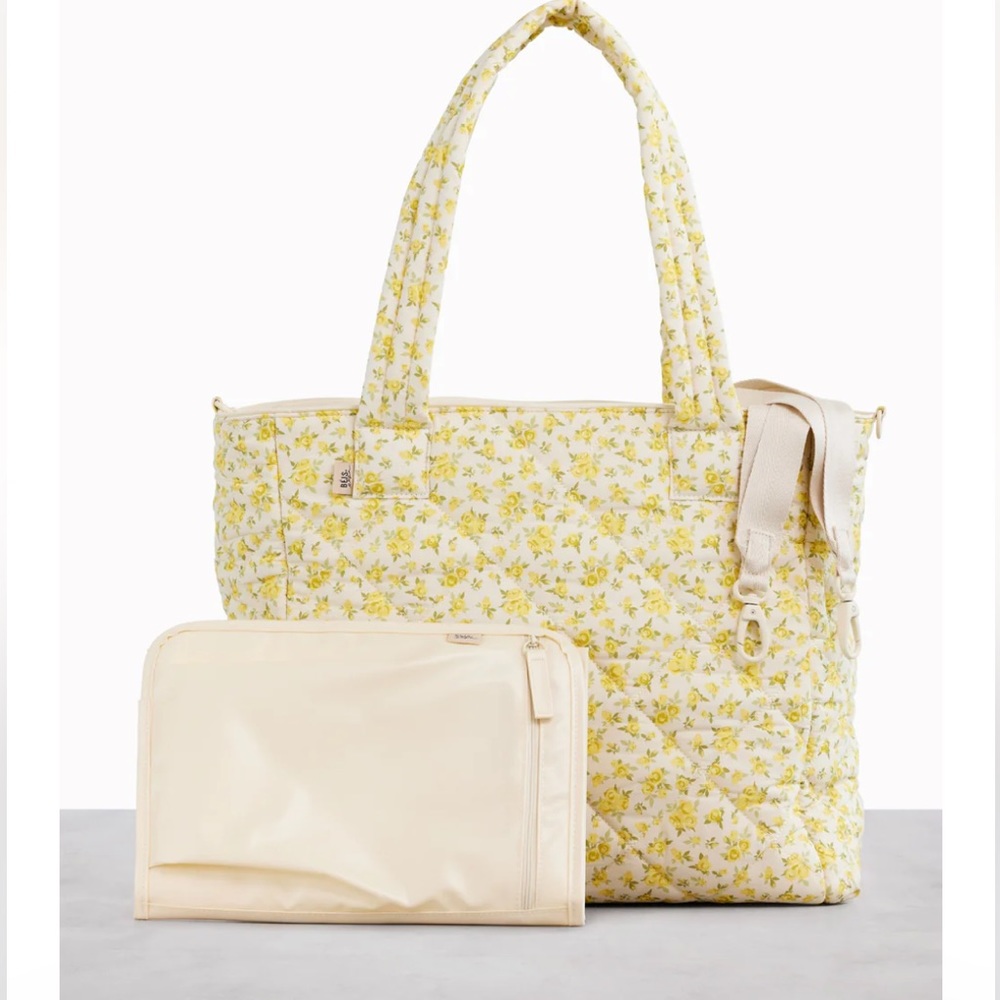 BEIS x Elsa Hosk Yellow Diaper Tote in Garden Party, NWT